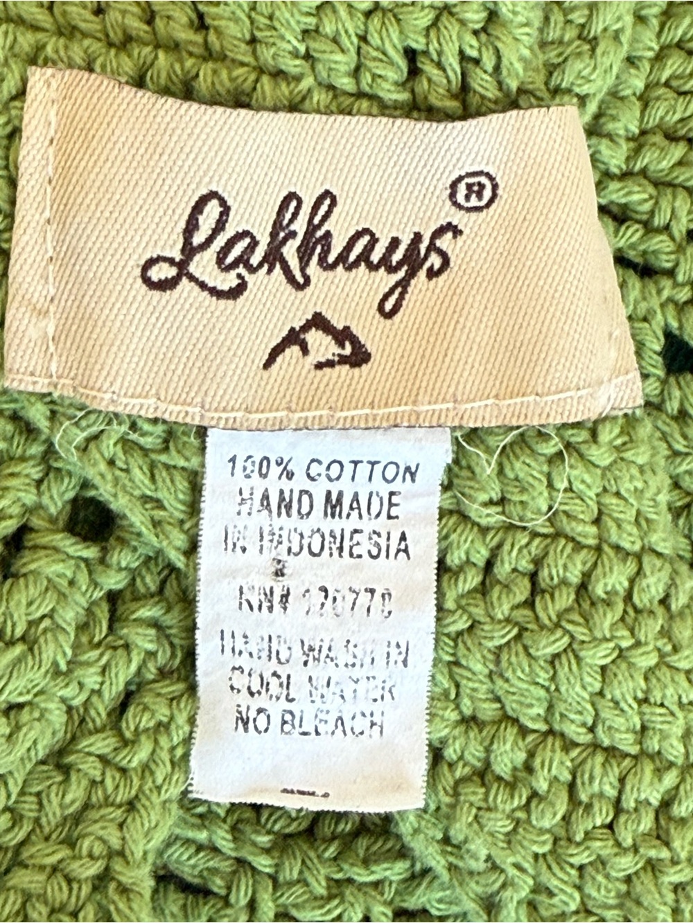 Lakhays Handmade Crochet Halter Top Green Cotton Boho Festival Swim Cover Up - Picture 7 of 13